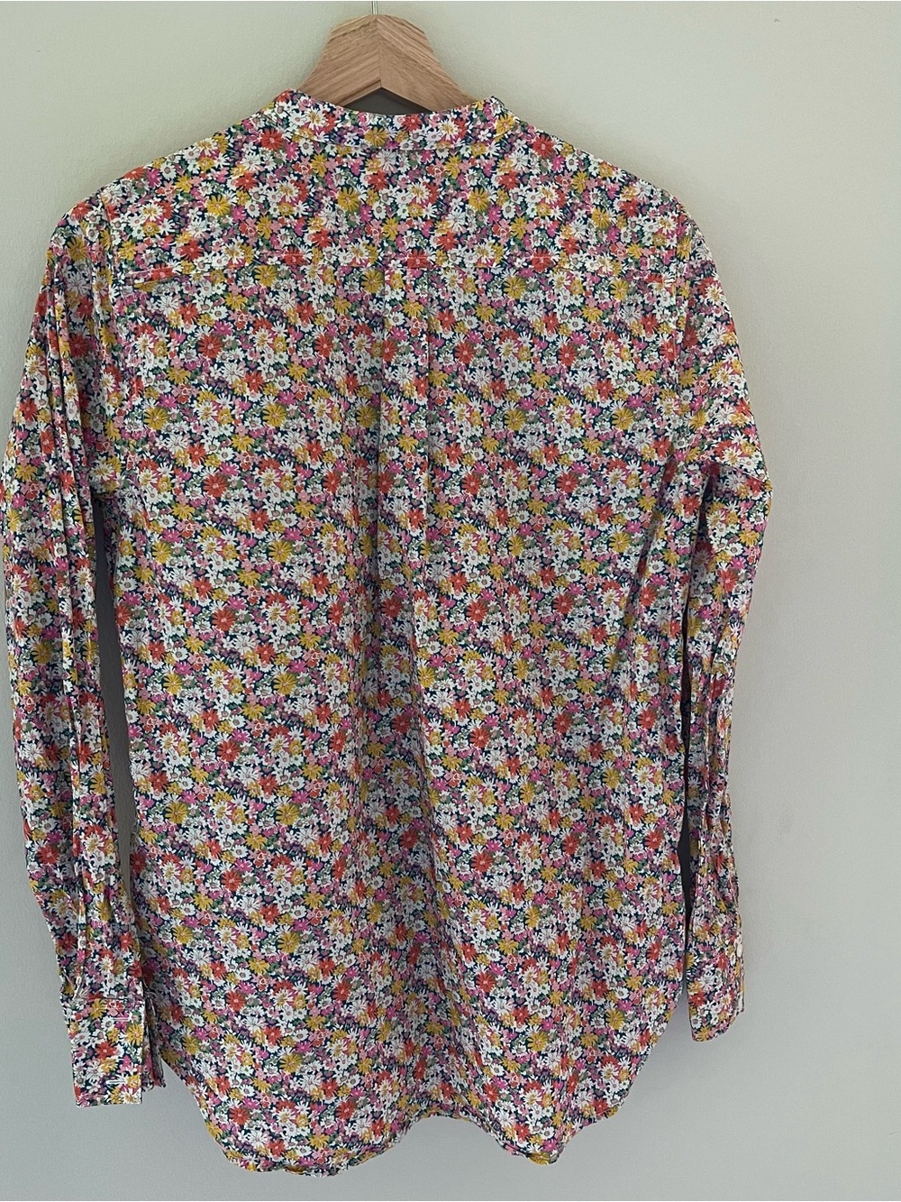 J. Crew band collar Ruffle front shirt Liberty Libby Floral womens M cottagecore - Picture 10 of 13